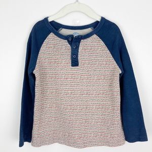 Old Navy - 5 T Boys Blue Ringer Long Sleeve Shirt